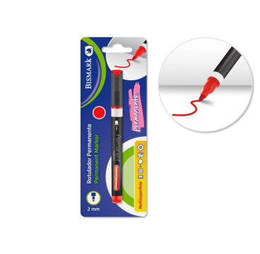 Rotulador permanente ROJO punta Redonda 2MM
