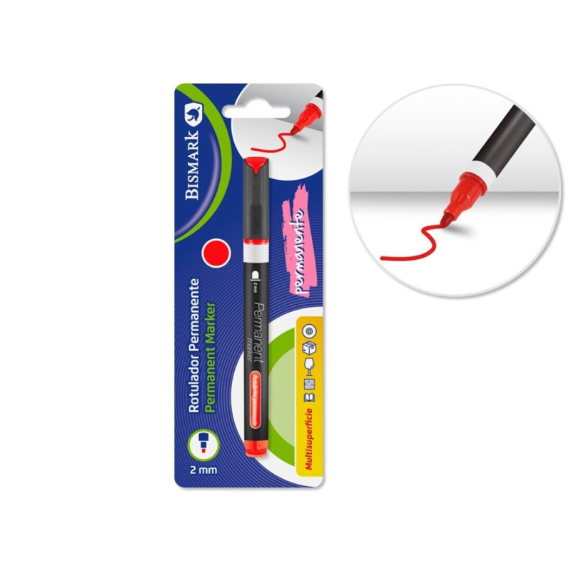 Rotulador permanente ROJO punta Redonda 2MM