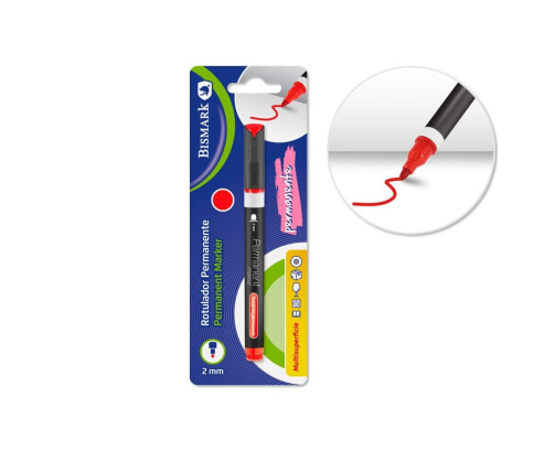 Rotulador permanente ROJO punta Redonda 2MM