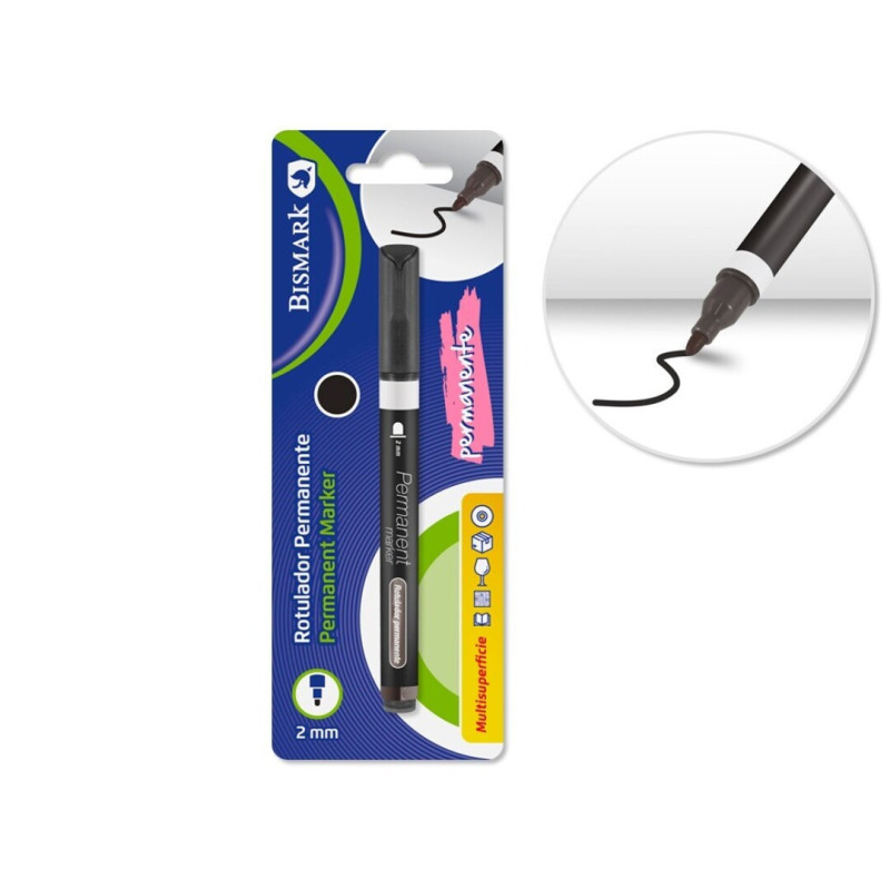 Rotulador permanente NEGRO punta Redonda 2.00 mm