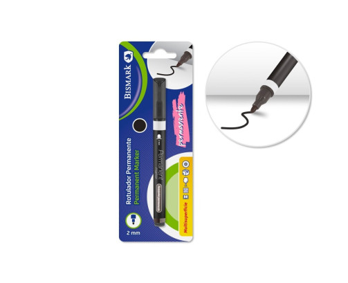 Rotulador permanente NEGRO punta Redonda 2.00 mm