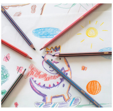Pack 12 lápices de colores para niños para colorear kids evolution stripes BIC