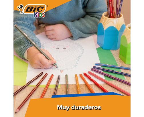 Pack 18 lápices de colores para niños para colorear kids evolution stripes BIC