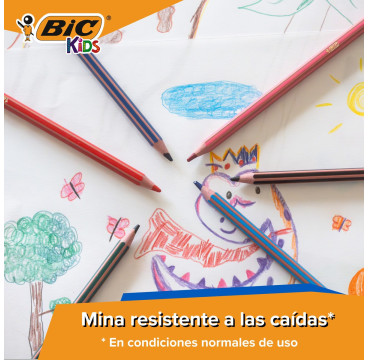 Pack 18 lápices de colores para niños para colorear kids evolution stripes BIC