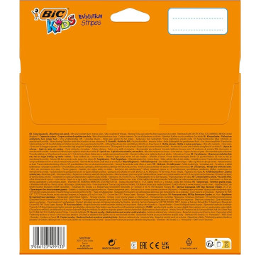 Pack 24 lápices de colores para niños para colorear kids evolution stripes BIC