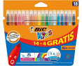 BIC Kids Kid Couleur - Blíster de 18 rotuladores de colorear para aprendizaje, multicolor