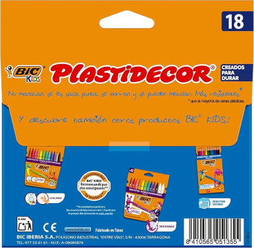 Ceras Plastidecor Bic Kids 18 colores