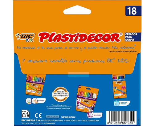 Ceras Plastidecor Bic Kids 18 colores