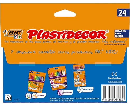 Ceras Plastidecor Bic Kids 24 colores