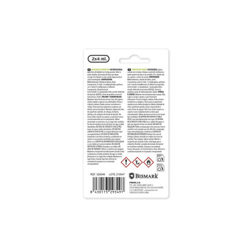 Bismark pack de 2 mini boligrafos correctores 4ml - punta metalica - alta precision