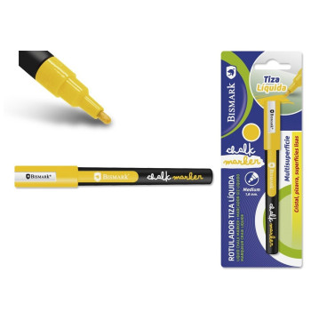 Rotulador de tiza amarillo punta redonda 1.8MM