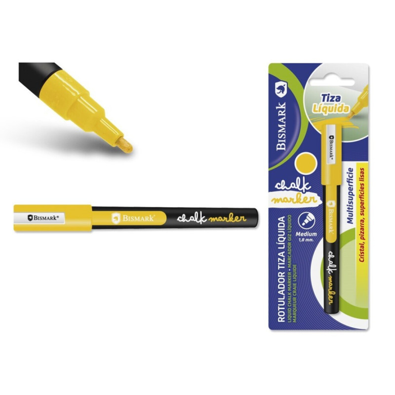 Rotulador de tiza amarillo punta redonda 1.8MM