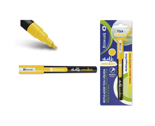 Rotulador de tiza amarillo punta redonda 1.8MM