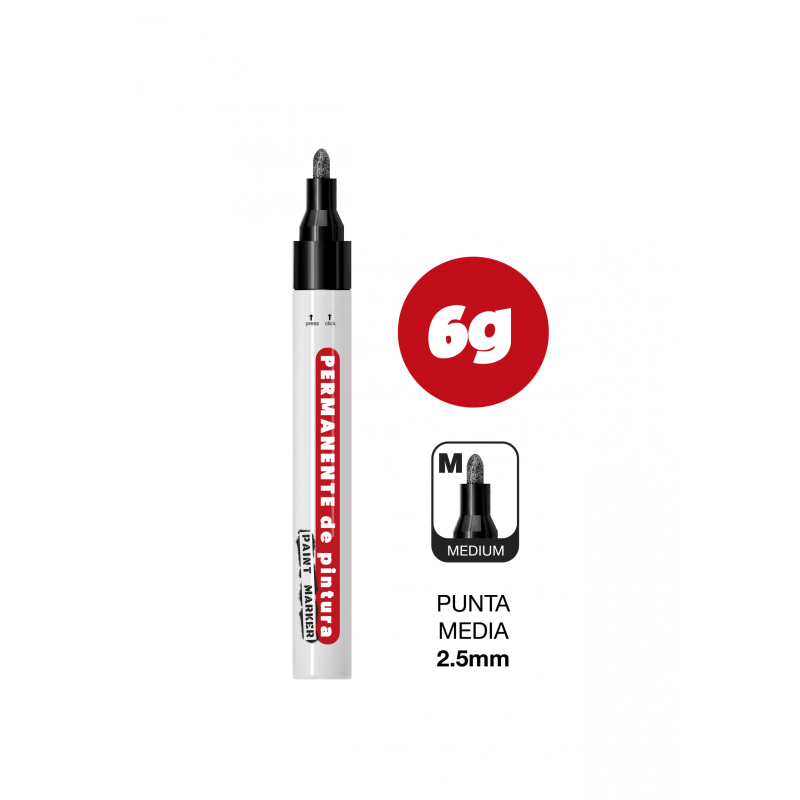 Rotulador de tiza líquida negro Permanente - punta de 2 - 3mm