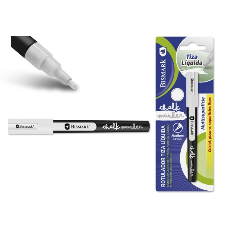 Rotulador de tiza Blanco punta redonda 1.8MM