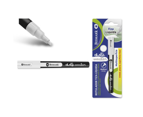 Rotulador de tiza Blanco punta redonda 1.8MM