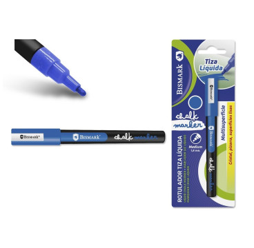 Rotulador de tiza AZUL punta redonda 1.8MM