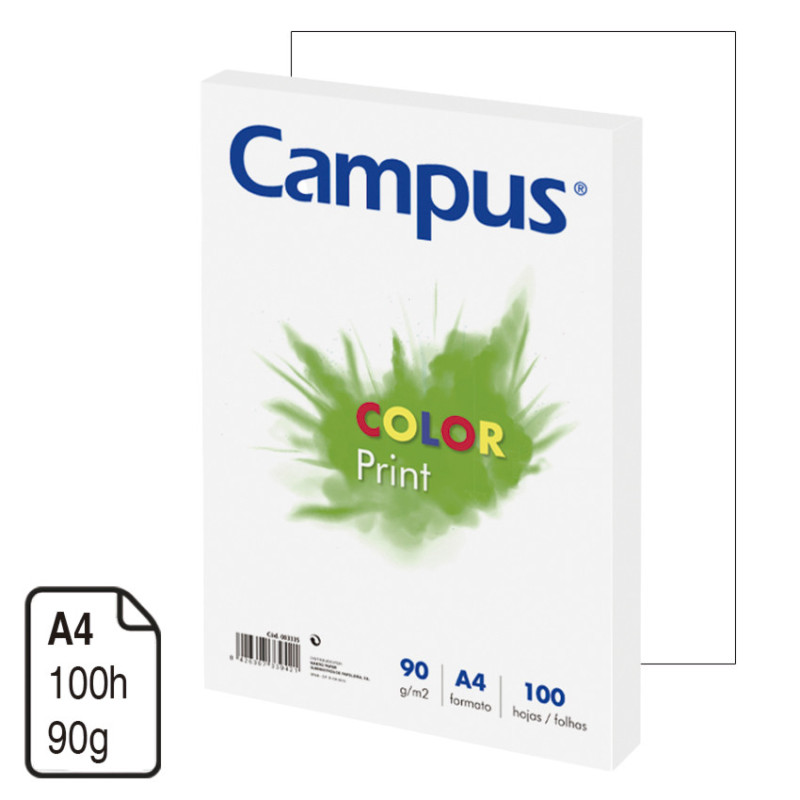 PAPEL SATINADO CAMPUS UNIVERSITY BLANCO A4 90 G. 100 H.
