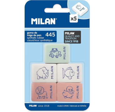 Blíster 5 gomas Rectangulares con dibujos infantiles 445 MILAN