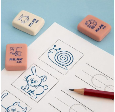 Blíster 5 gomas Rectangulares con dibujos infantiles 445 MILAN
