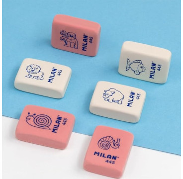 Blíster 5 gomas Rectangulares con dibujos infantiles 445 MILAN