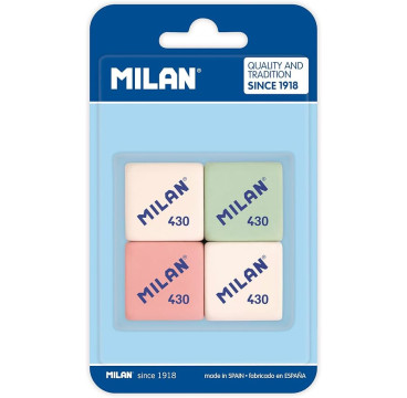 Goma de borrar milan 430 blister , 4 Unidades