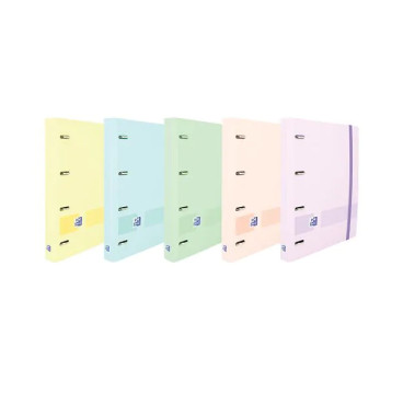 Carpeta con recambio oxford europeanbinder live&go din a4+polyfoam 4 anillas 35 mm cuadro 5 mm colores pastel