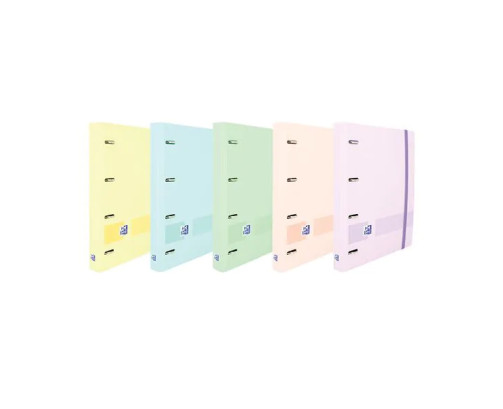 Carpeta con recambio oxford europeanbinder live&go din a4+polyfoam 4 anillas 35 mm cuadro 5 mm colores pastel