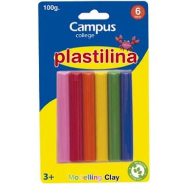 Plastilina Campus College 100g. 6 Colores