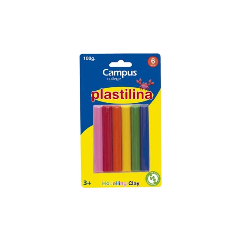 Plastilina Campus College 100g. 6 Colores