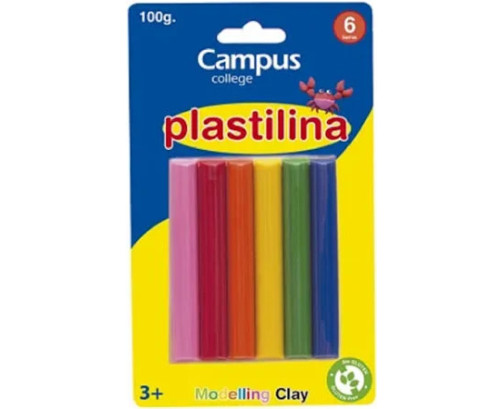 Plastilina Campus College 100g. 6 Colores