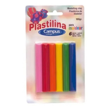 Plastilina Campus College 100g. 6 Colores