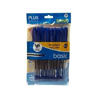Bolígrafos marca Plus Office modelo BOLIGRAFO PLUS +BASIC AZUL/BOLSA 10U