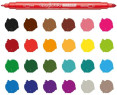 Carioca Rotulador Birello Doble Punta Fina-Media, Colores Surtidos, Estuche 24 Unidades