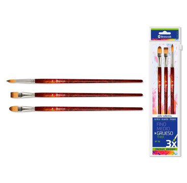 Juego de  3 pinceles Largos Gruesos N 16