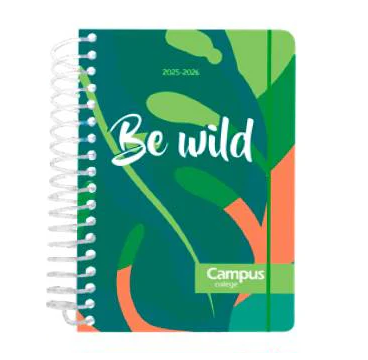 Agenda Escolar Diaria A5 2025-2026 Tapa Dura Estándar Campus
