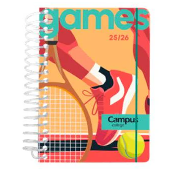 Agenda Escolar Diaria A5 2025-2026 Tapa Dura Estándar Campus
