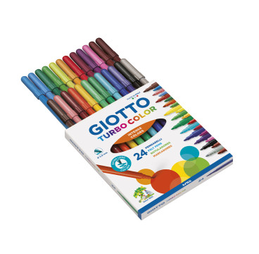 Rotulador giotto turbo color caja de 24 colores lavables con punta bloqueada