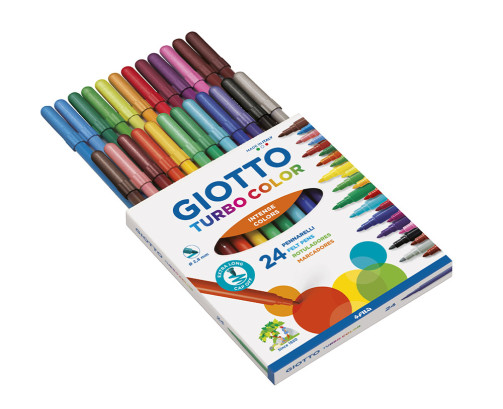 Rotulador giotto turbo color caja de 24 colores lavables con punta bloqueada