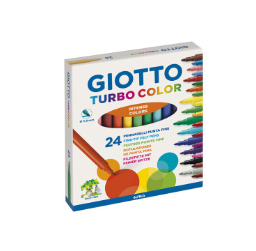 Rotulador giotto turbo color caja de 24 colores lavables con punta bloqueada