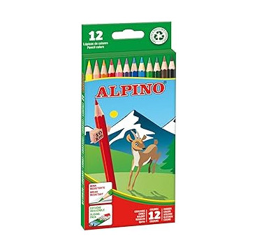 Lapices de colores alpino  caja de 12 colores largos