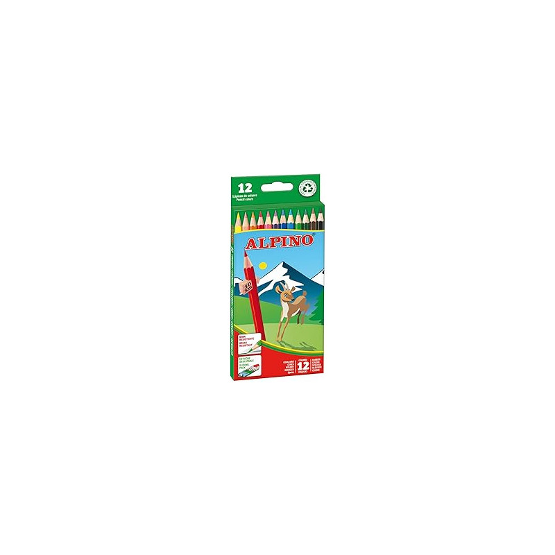 Lapices de colores alpino  caja de 12 colores largos