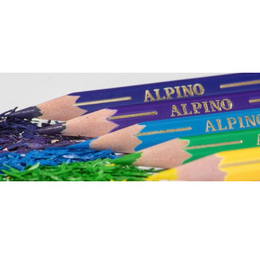 Alpino - Pack de 18 lápices, sacapuntas incluido, 3.3 mm, colores surtidos