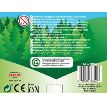 Alpino - Pack de 18 lápices, sacapuntas incluido, 3.3 mm, colores surtidos