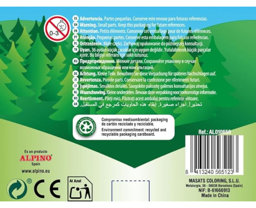 Alpino - Pack de 18 lápices, sacapuntas incluido, 3.3 mm, colores surtidos