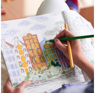 Campus College - Lápices de colores para dibujo, Pack 24 lápices