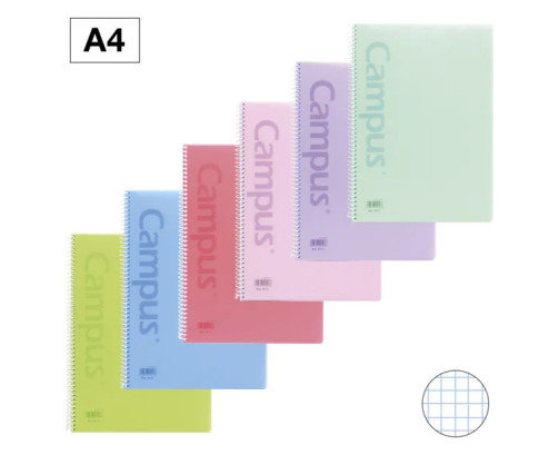 Cuadernos  Espiral A4 T. Plastico 90gr Cuadrícula 4x4 Campus Colores Pastel ( 1 UDS )