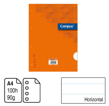 Campus-Recambio Archivador Campus A4 100 Hojas 90g Rayado Horizontal