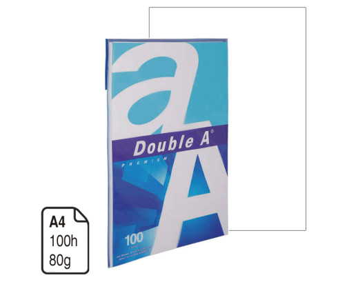 Papel A4 Double A Paper Pack 100h A4 80 g