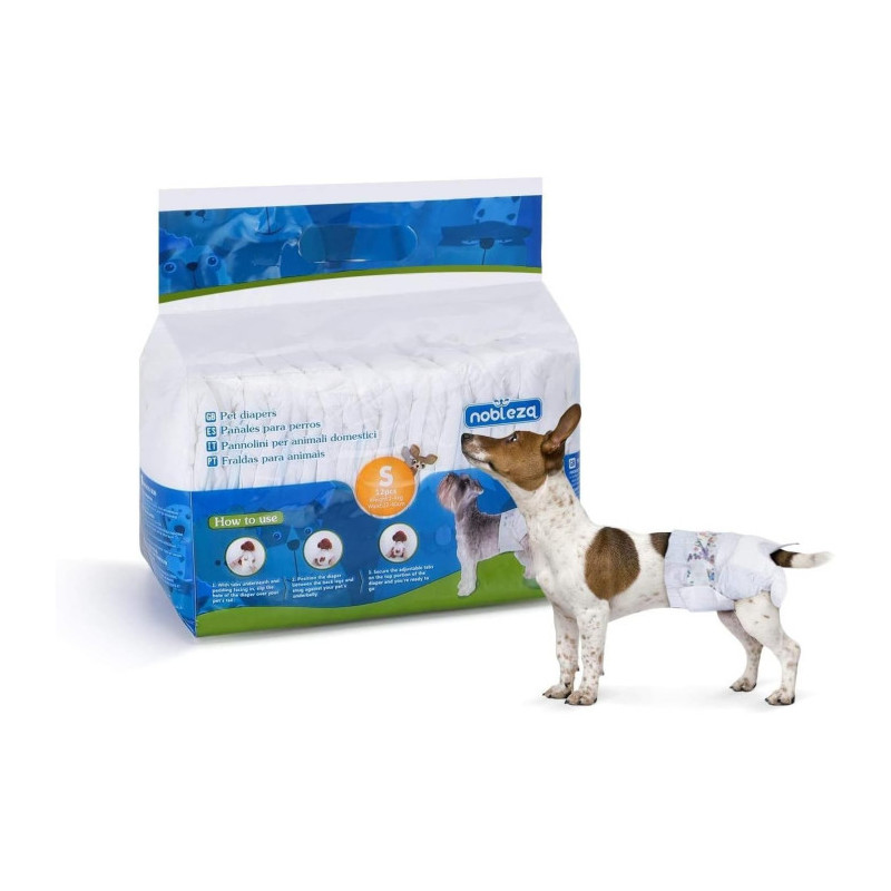 Nobleza -12 Pañales( S )para perros Desechables Macho Hembra